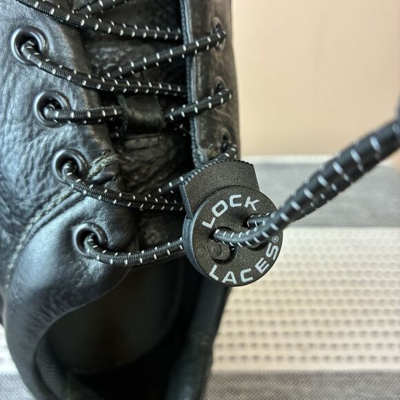 Rockport Mens Black Leather Shoes Lock Laces Size 7.5 M
